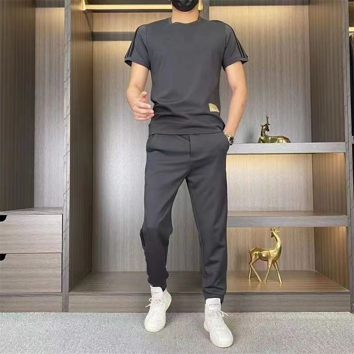 LAURENT MONACO | LUXURY MATERIAL SUIT WITH ELASTIC