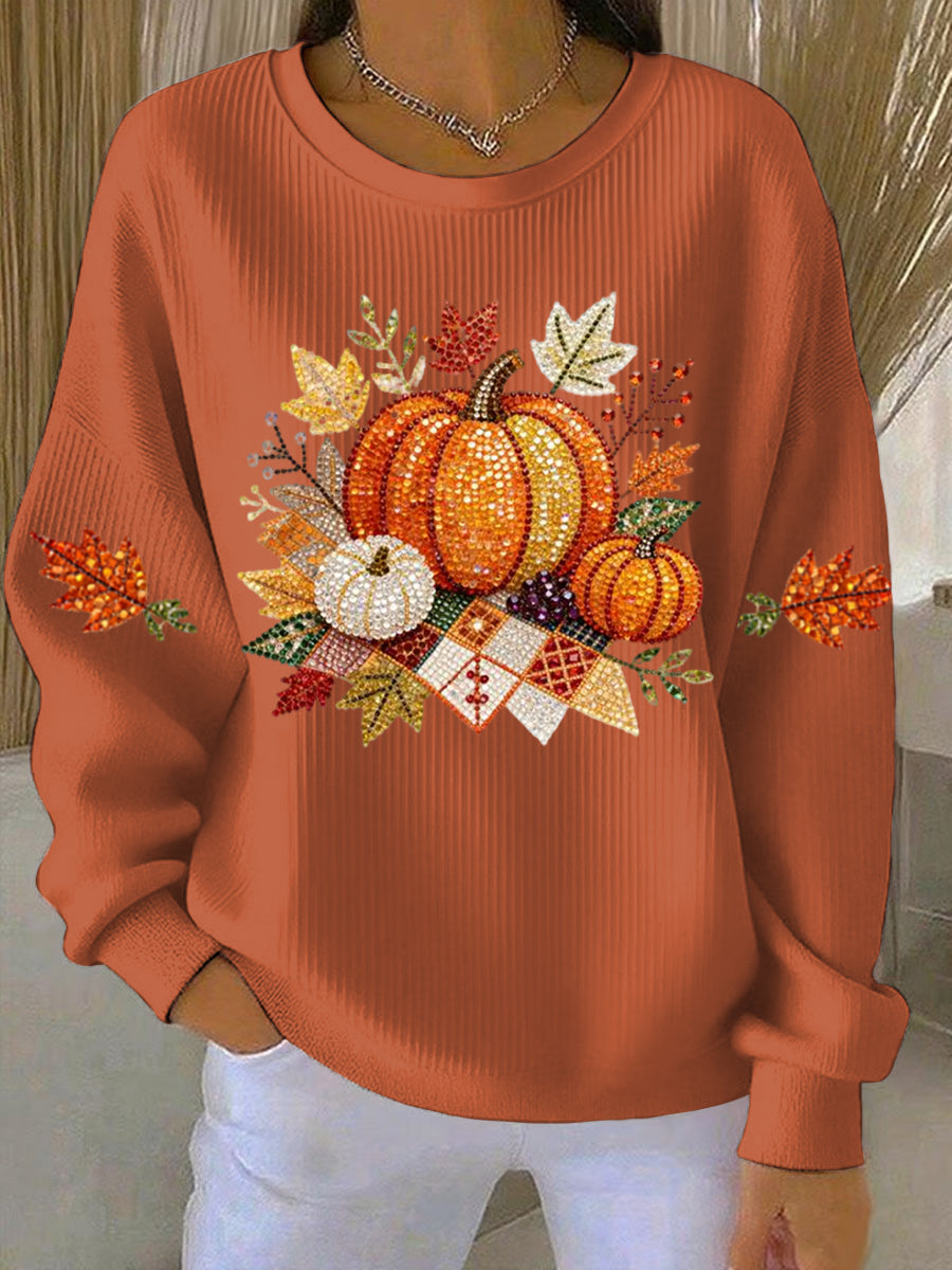 Women's Seasonal Pumpkin Graphic Sweatshirt - Relaxed Fit