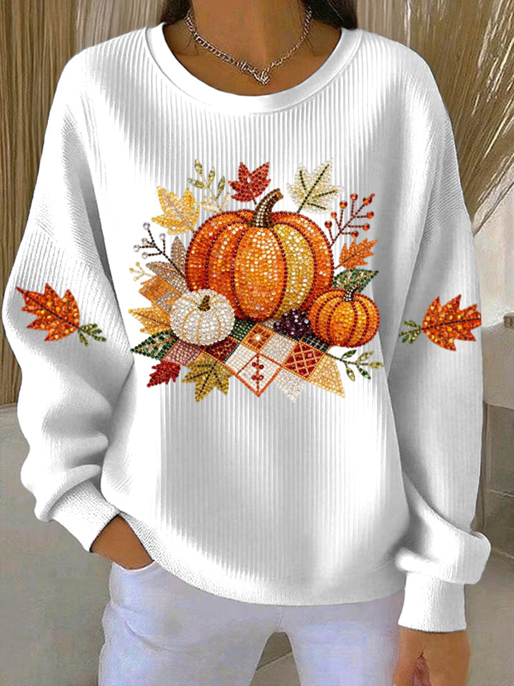 Women's Seasonal Pumpkin Graphic Sweatshirt - Relaxed Fit