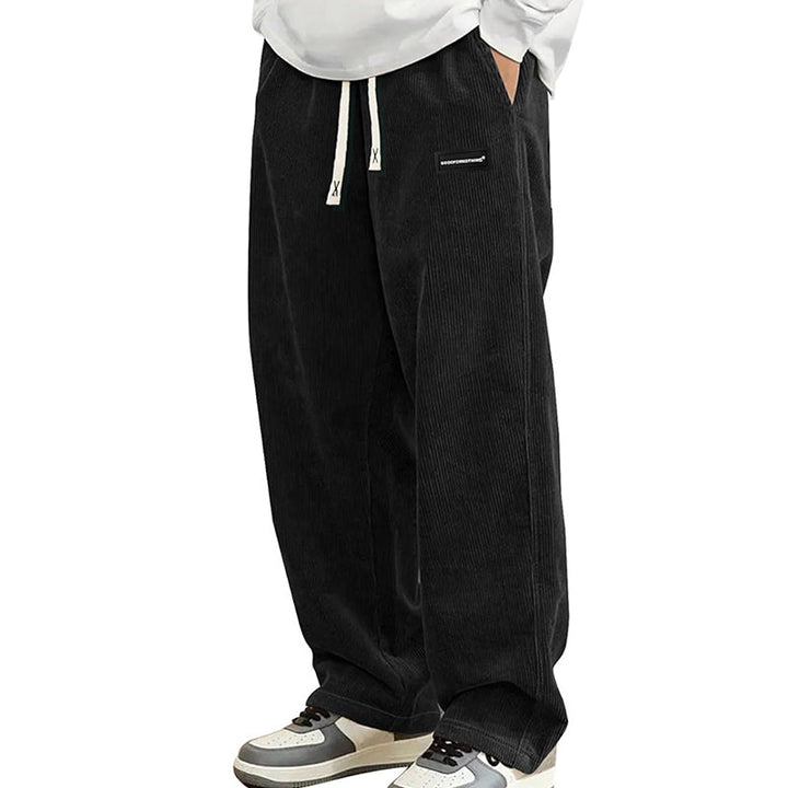 LAURENT MONACO | MEN'S ELASTIC WAIST CORDUROY PANTS