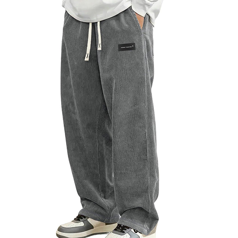 LAURENT MONACO | MEN'S ELASTIC WAIST CORDUROY PANTS