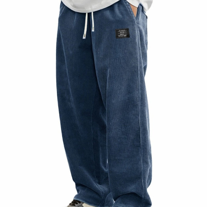 LAURENT MONACO | MEN'S ELASTIC WAIST CORDUROY PANTS