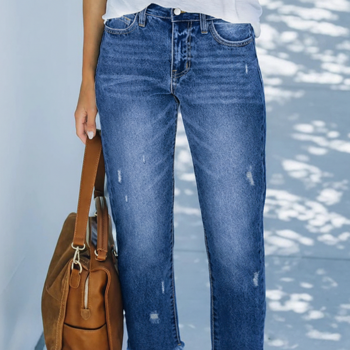 Aberjean™  |  Retro Cropped Straight Jeans