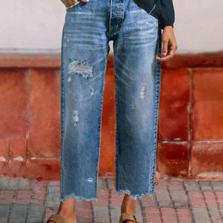 Aberjean™  |  Retro Cropped Straight Jeans