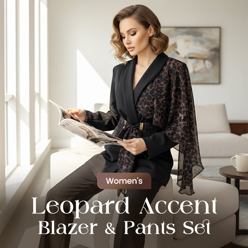 Women's Eye-Catching Suit with Leopard Print