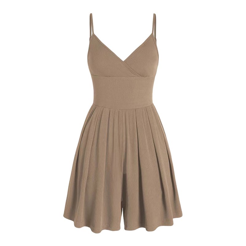 Women's Jumpsuit with Integrated Shorts and Flared Skirt