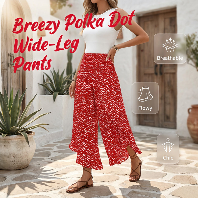 Women's Fluid High-Waisted Wide-Leg Pants Elegant Casual Cut