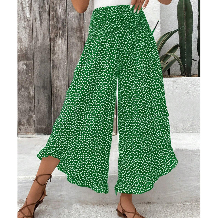 Women's Fluid High-Waisted Wide-Leg Pants Elegant Casual Cut