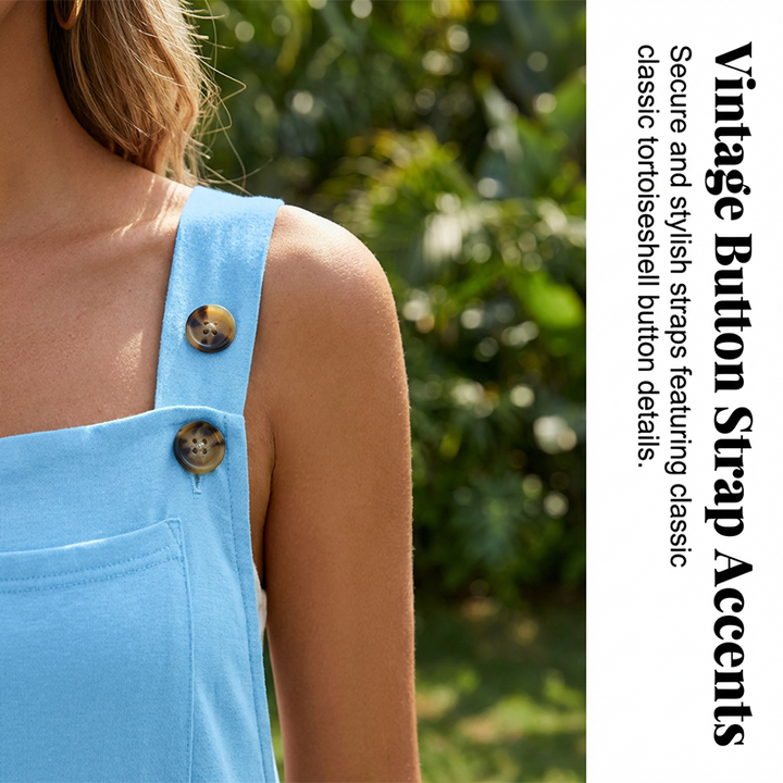 Loose-fitting sleeveless women's jumpsuit with buttoned straps