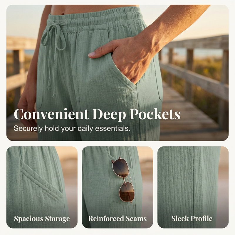 Lightweight Women's Capri Pants in Breathable Cotton Linen