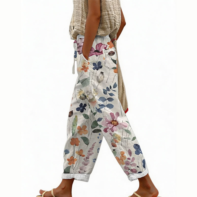 Women's Floral Print Wide-Leg Shorts