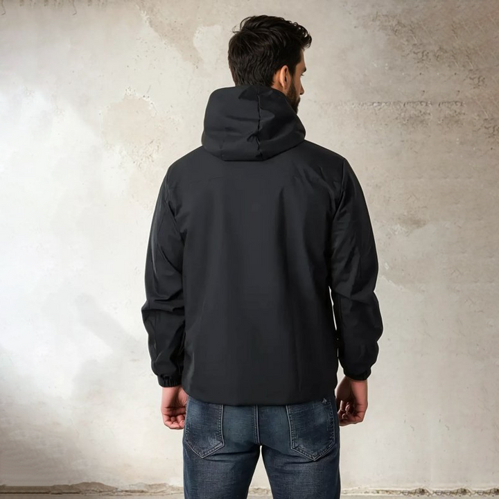 Men's Waterproof Hooded Jacket with Multiple Pockets