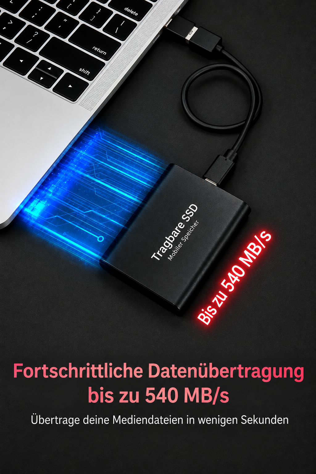 External 128 TB SSD – compact, fast and portable