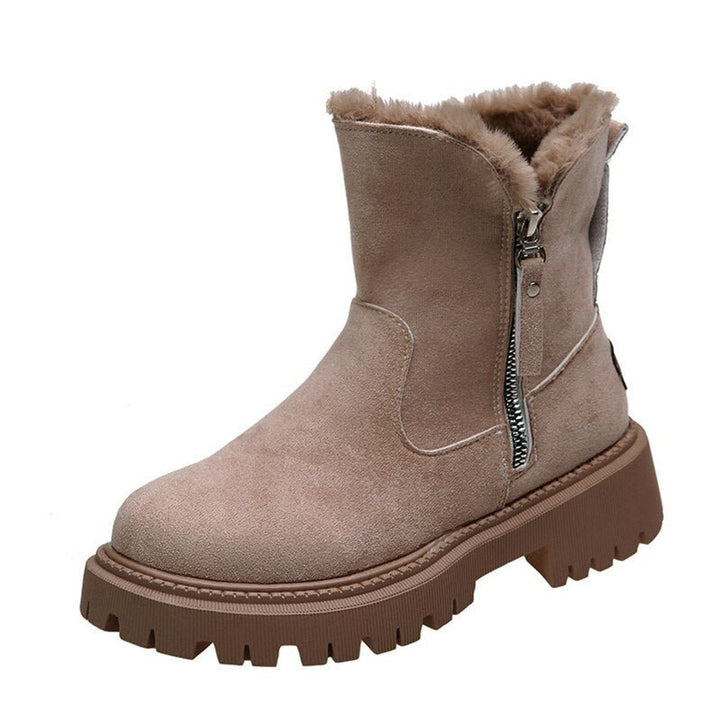 Amelie | Women's Ankle Boots with Lining, Suede, Zipper