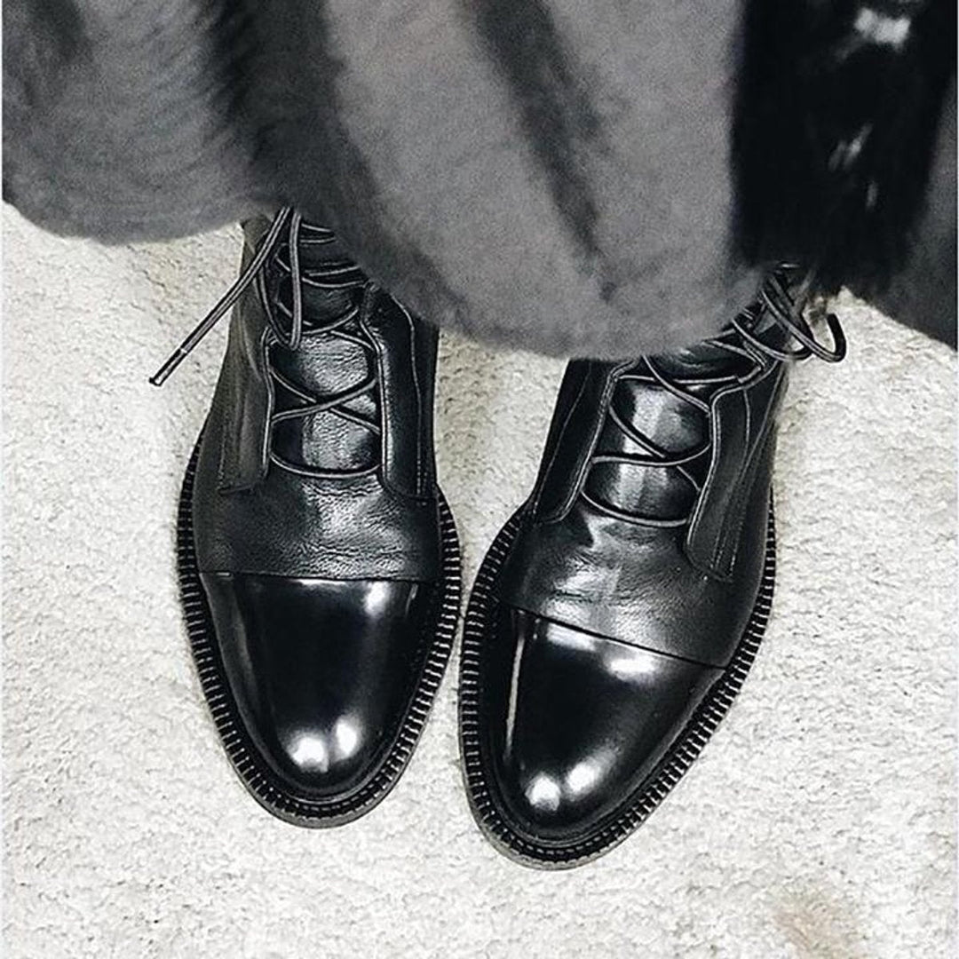 Charlotte | Women's Vintage Ankle Boots Eco-Leather Lace-Ups