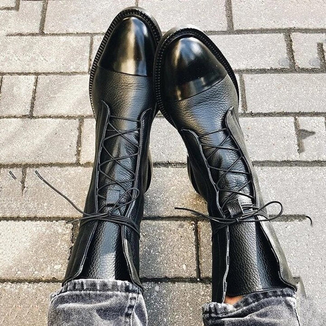 Charlotte | Women's Vintage Ankle Boots Eco-Leather Lace-Ups