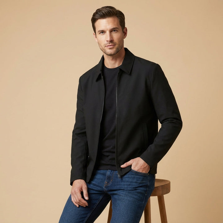 Stylish Short Jacket for Men with Classic Collar
