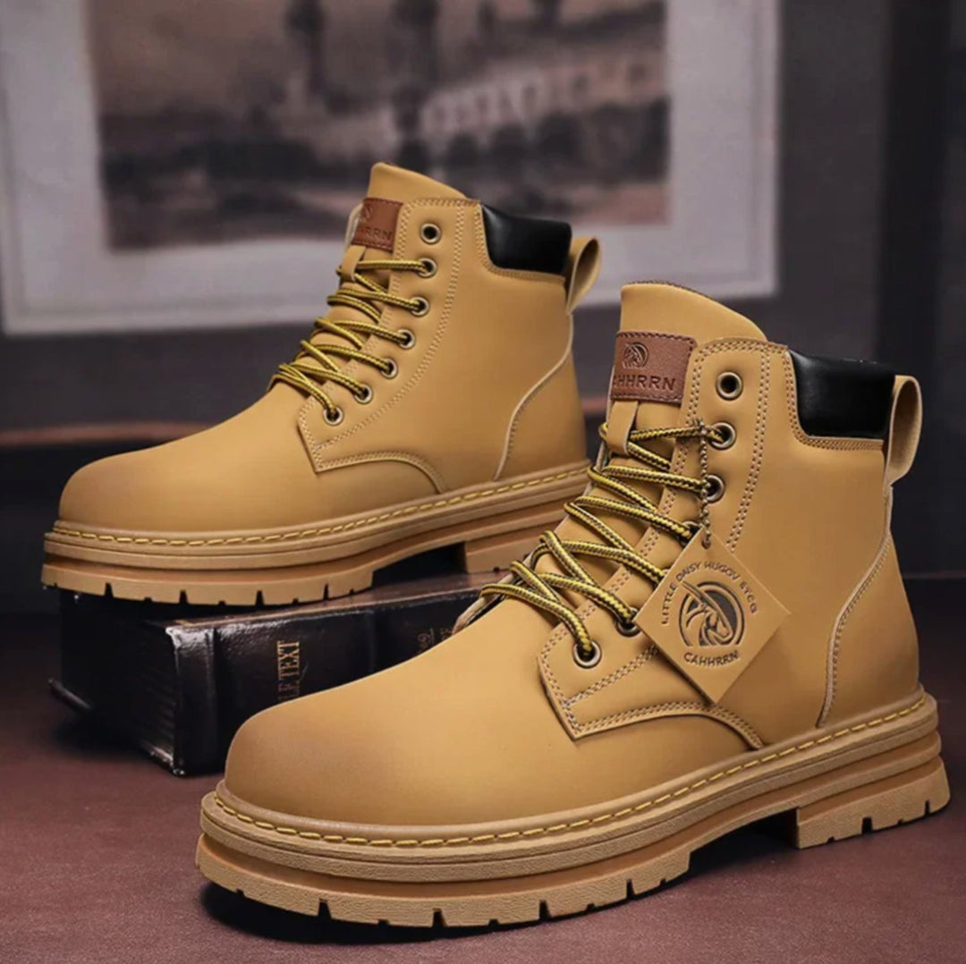 Thomas | Rugged Leather Lace-Up Boots for Men with Non-Slip Sole