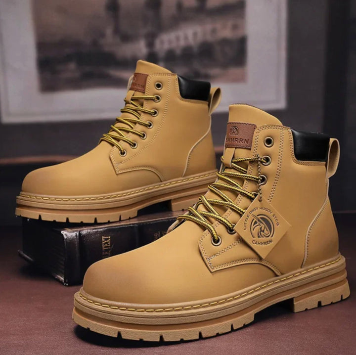 Thomas | Rugged Leather Lace-Up Boots for Men with Non-Slip Sole