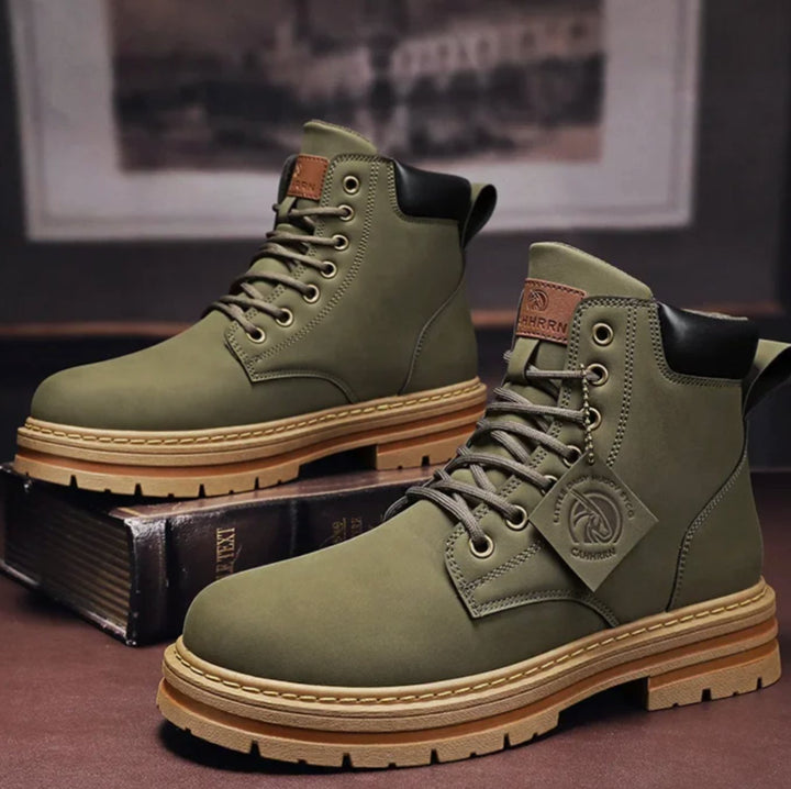 Thomas | Rugged Leather Lace-Up Boots for Men with Non-Slip Sole