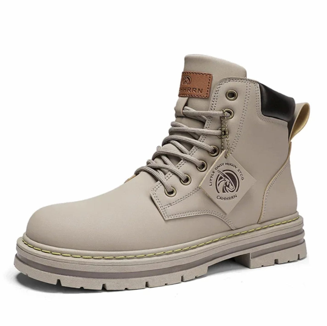 Thomas | Rugged Leather Lace-Up Boots for Men with Non-Slip Sole