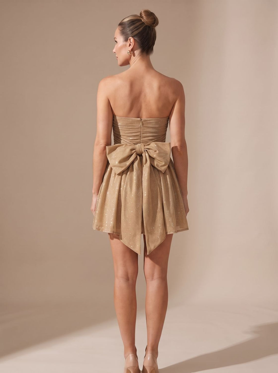 Tessa | Strapless Glitter Party Dress for Women Mini A-line