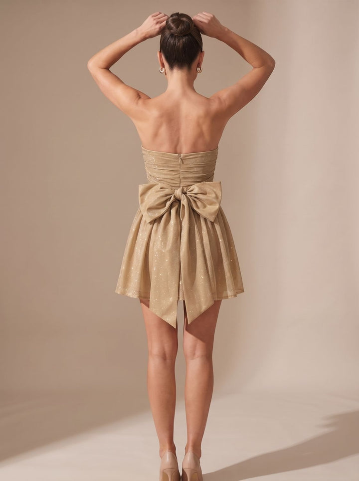 Tessa | Strapless Glitter Party Dress for Women Mini A-line