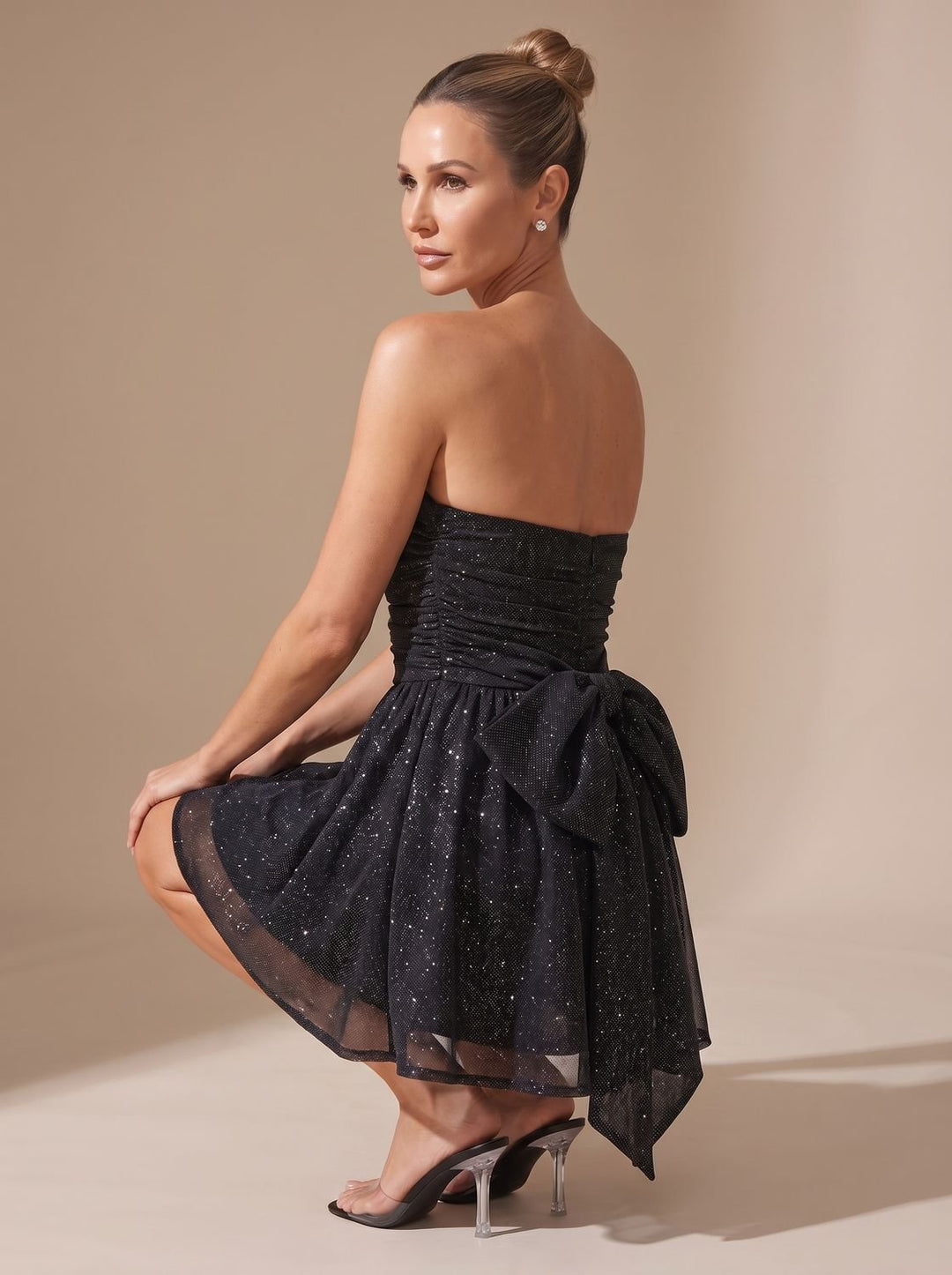 Tessa | Strapless Glitter Party Dress for Women Mini A-line