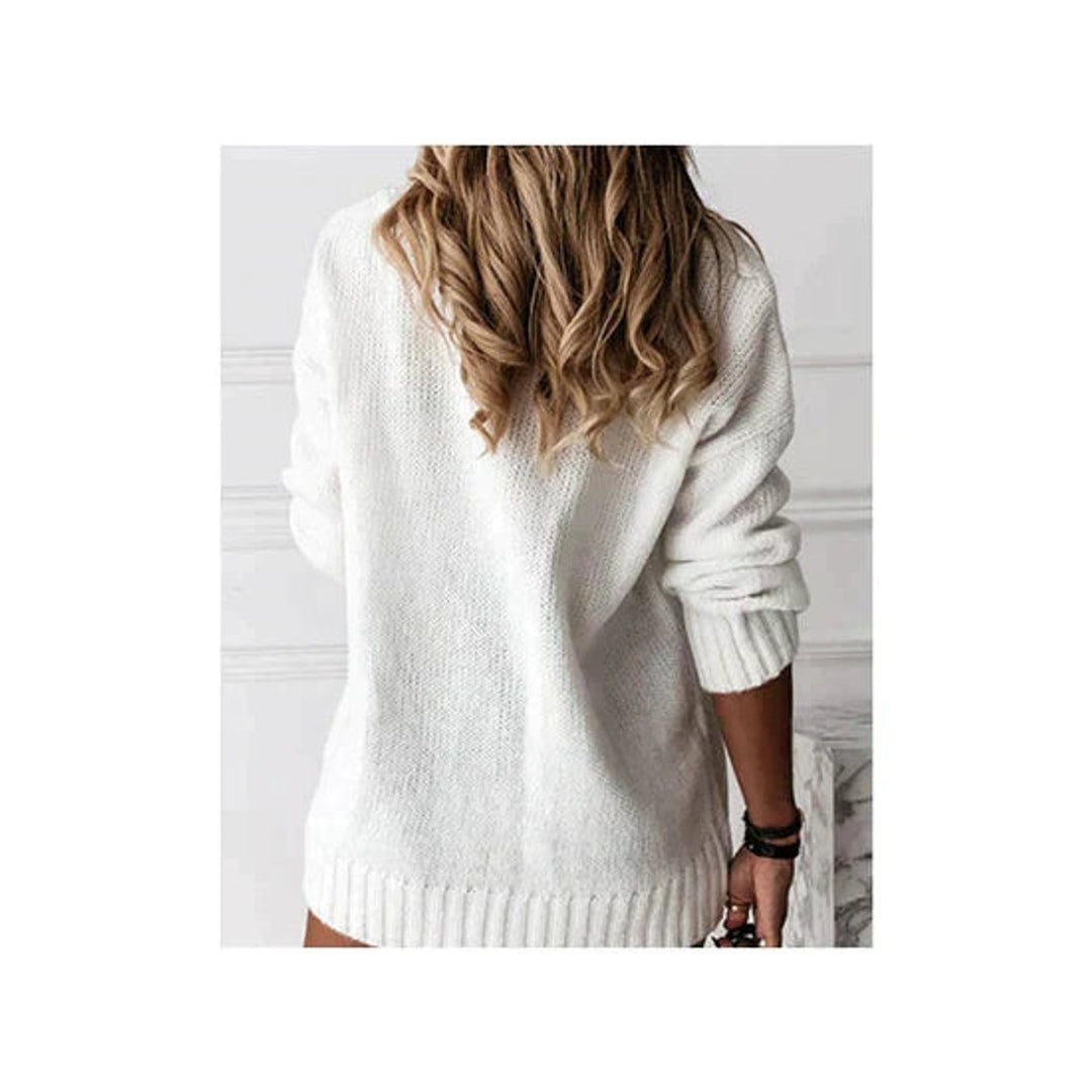 Katharina | Women's Knit Sweater Soft V-Neck Oversized Long Sweater