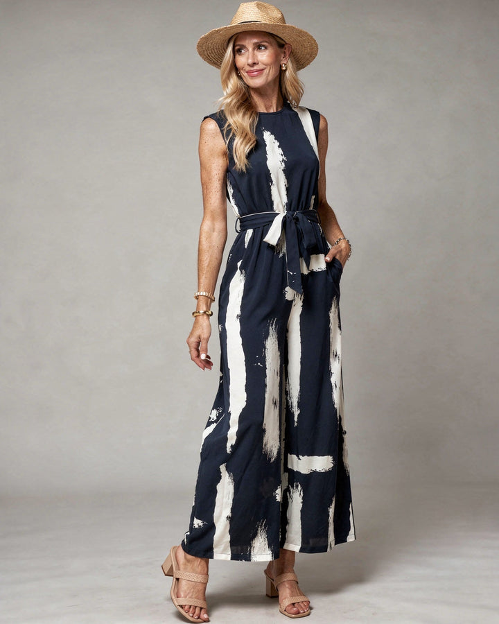 Women's Sleeveless Jumpsuit - Summer Wide Leg Jumpsuit