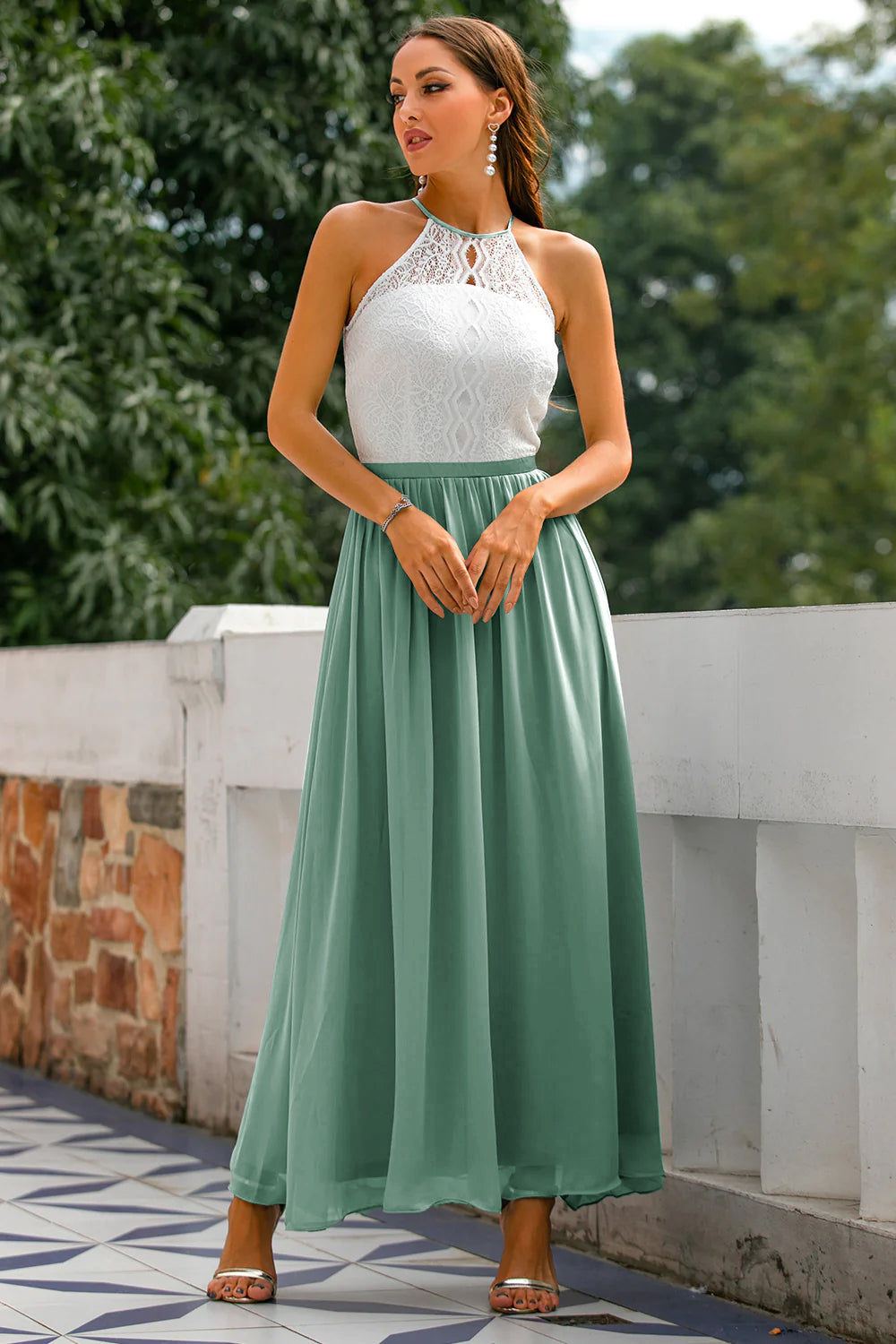 Alejandra | Women's Maxi Dress for Wedding Guests with Halter Neck