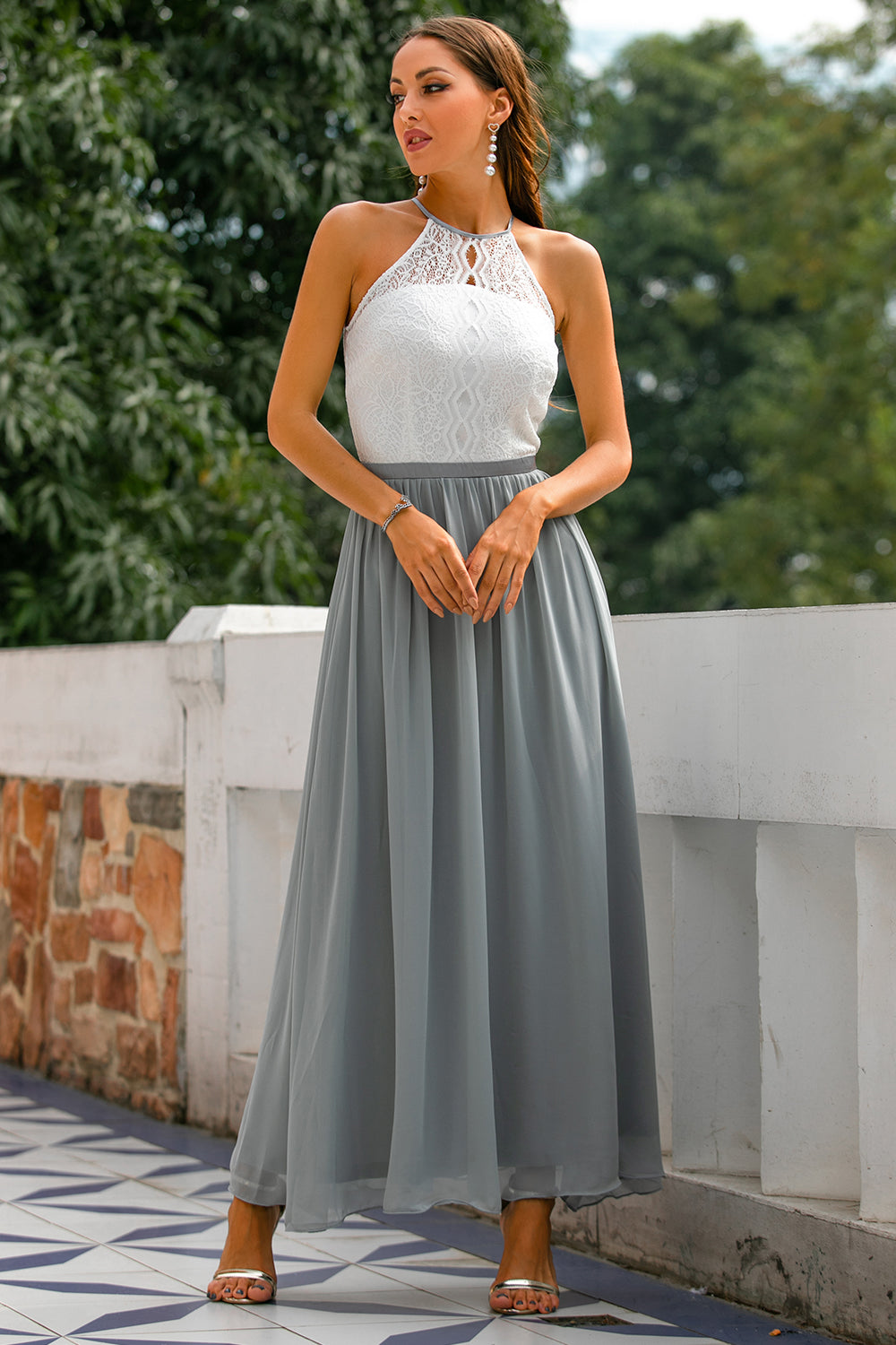 Alejandra | Women's Maxi Dress for Wedding Guests with Halter Neck