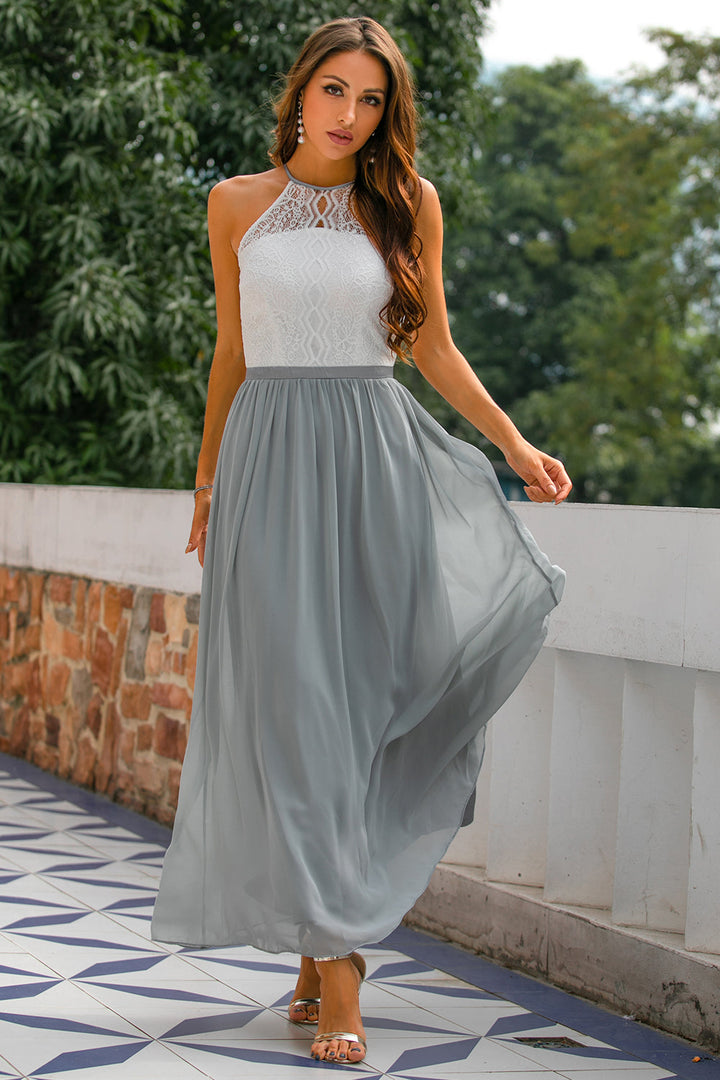 Alejandra | Women's Maxi Dress for Wedding Guests with Halter Neck