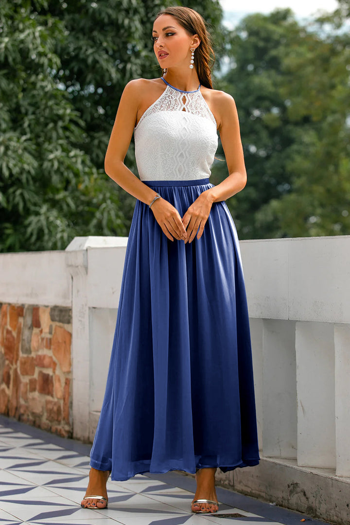 Alejandra | Women's Maxi Dress for Wedding Guests with Halter Neck