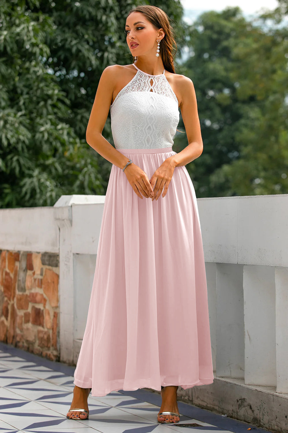 Alejandra | Women's Maxi Dress for Wedding Guests with Halter Neck