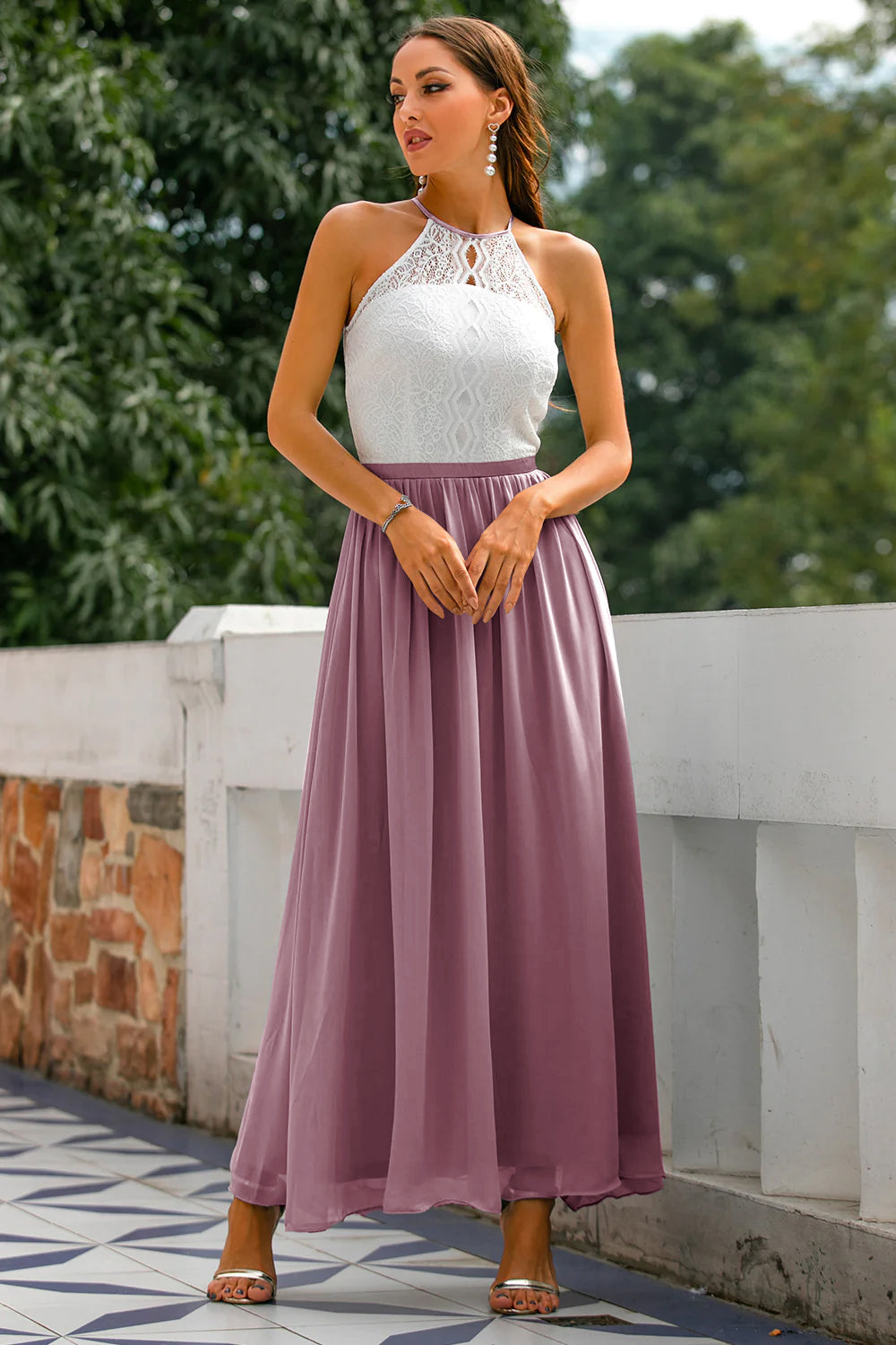 Alejandra | Women's Maxi Dress for Wedding Guests with Halter Neck