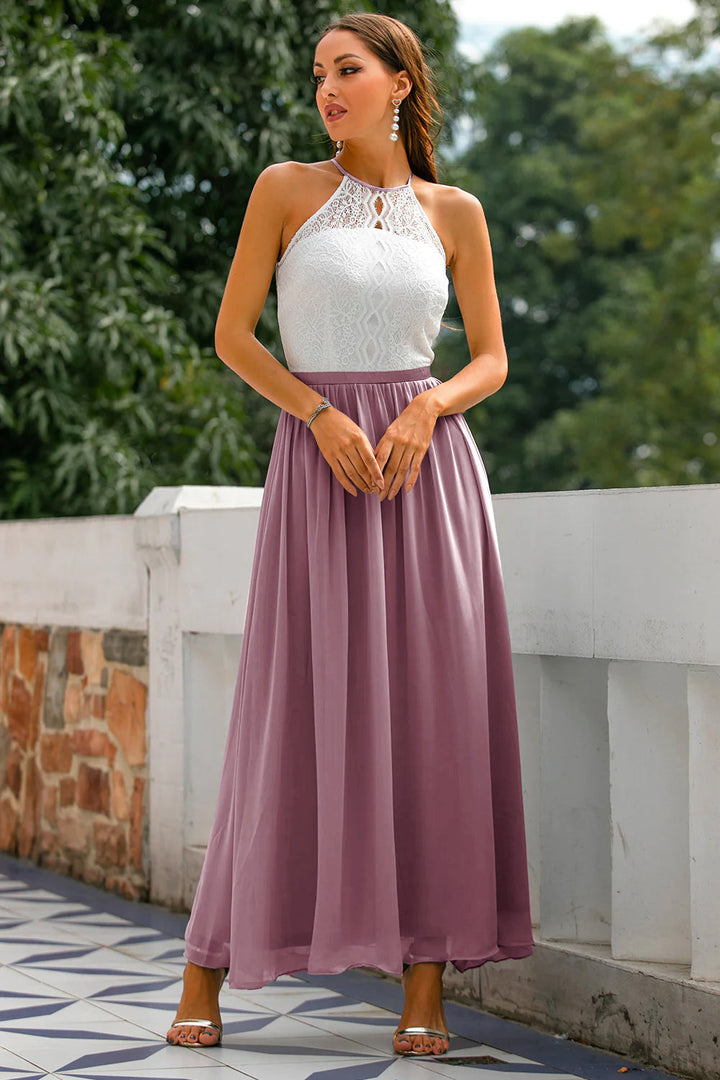 Alejandra | Women's Maxi Dress for Wedding Guests with Halter Neck