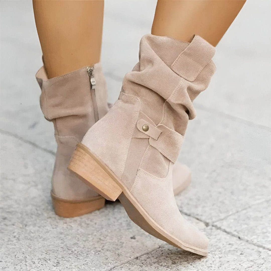 Sweden Short Boots with Block Heel for Women