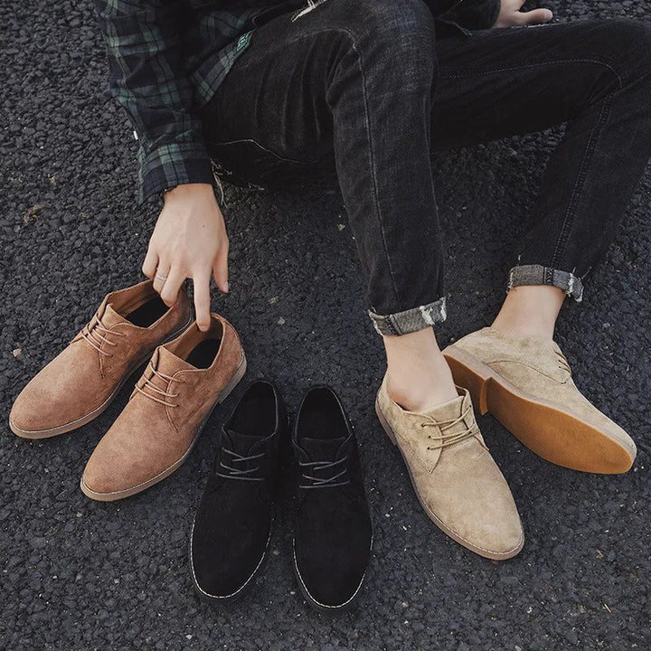 Suede Oxford Shoes with Laces for Men
