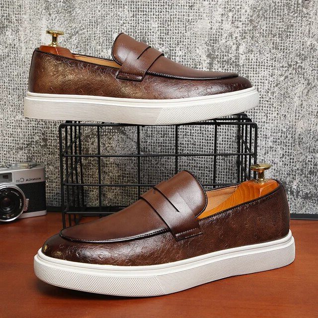 Sweden Platform Loafers with Slip-On Closure for Men