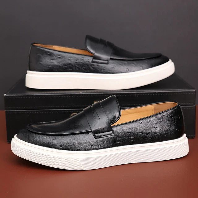 Sweden Platform Loafers with Slip-On Closure for Men