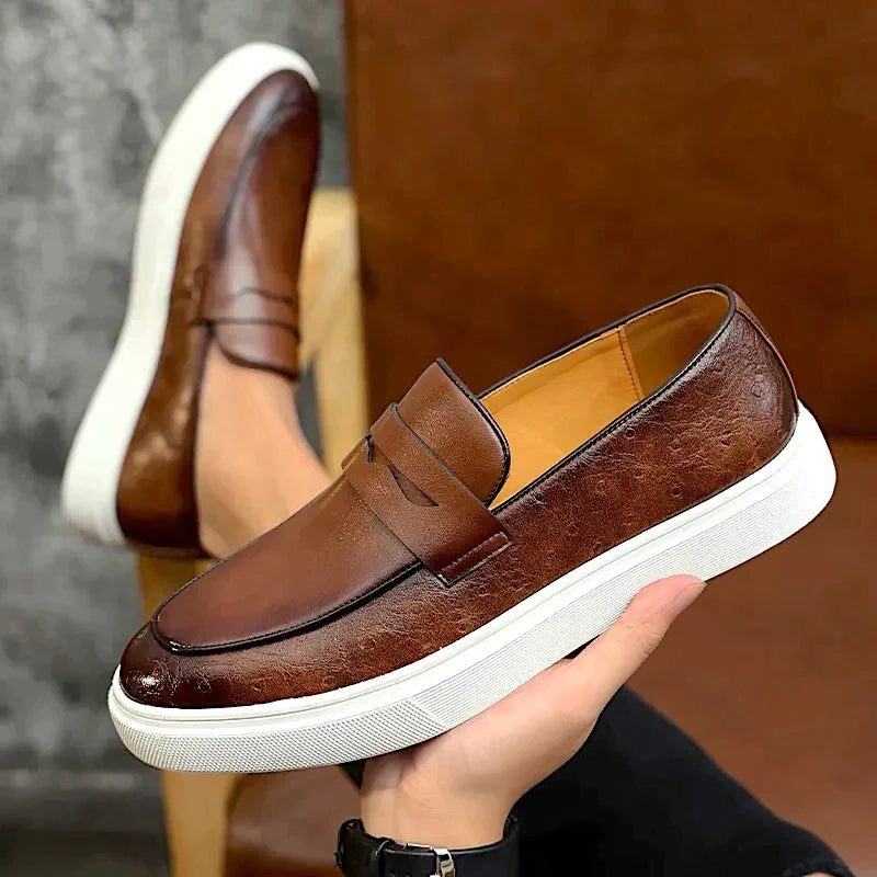 Sweden Platform Loafers with Slip-On Closure for Men