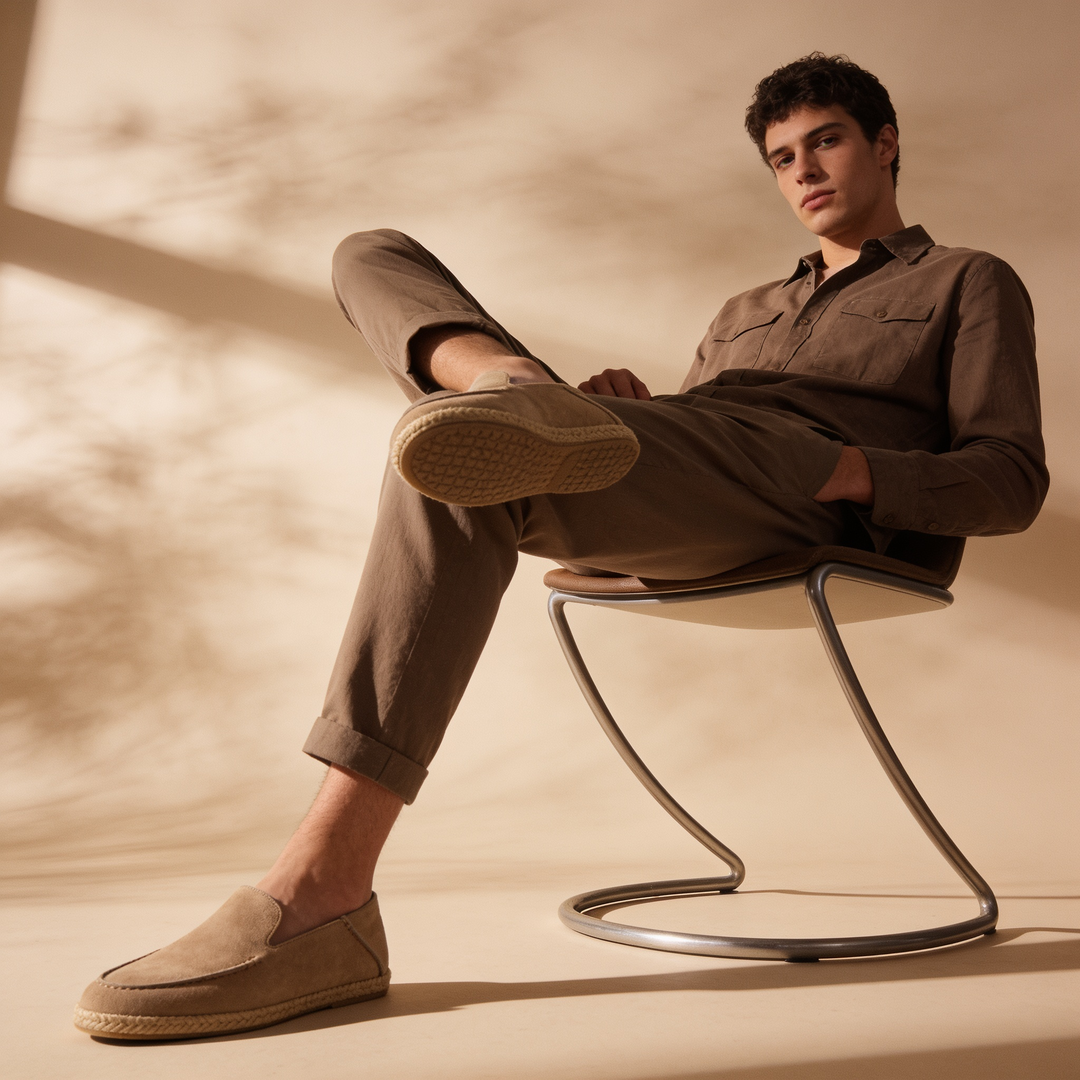 Suede Espadrille Loafers Men Casual Summer
