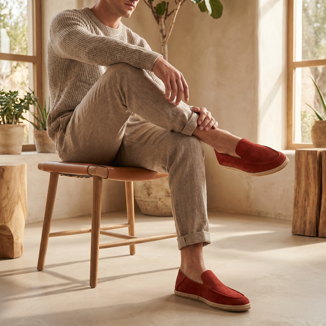 Suede Espadrille Loafers Men Casual Summer