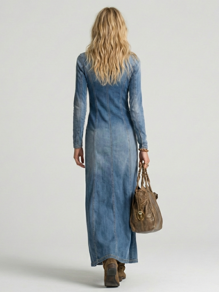 Women's Flowy Button Front Maxi Dress - Effortless Style