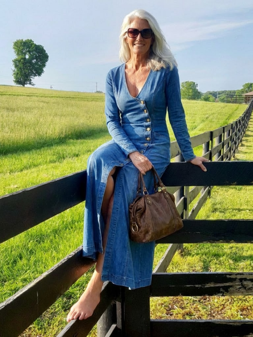 Women's Flowy Button Front Maxi Dress - Effortless Style