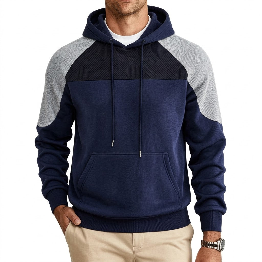 Men's Hooded Sweatshirt with Contrast Inserts
