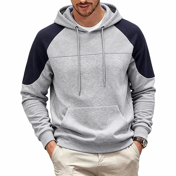 Men's Hooded Sweatshirt with Contrast Inserts