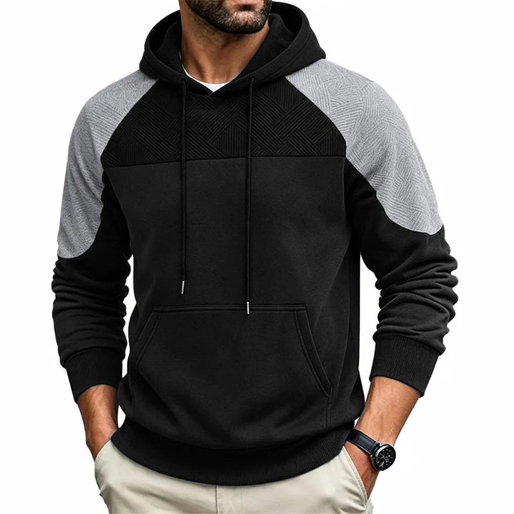 Men's Hooded Sweatshirt with Contrast Inserts
