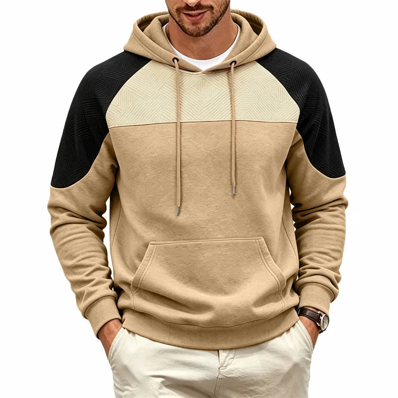 Men's Hooded Sweatshirt with Contrast Panels